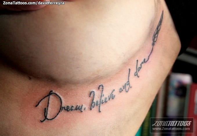 Foto de tatuaje Frases, Plumas, Letras