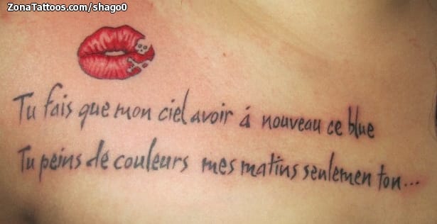 Tattoo photo Kisses, Letters, Messages