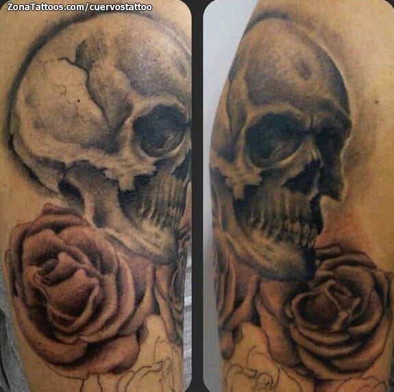 Foto de tatuaje Calaveras, Rosas, Góticos