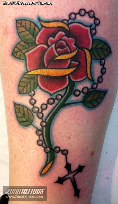 Tattoo photo Roses, Flowers, Rosaries