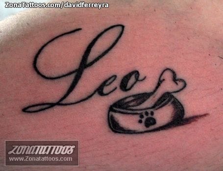 Tattoo photo Leo, Names, Bones