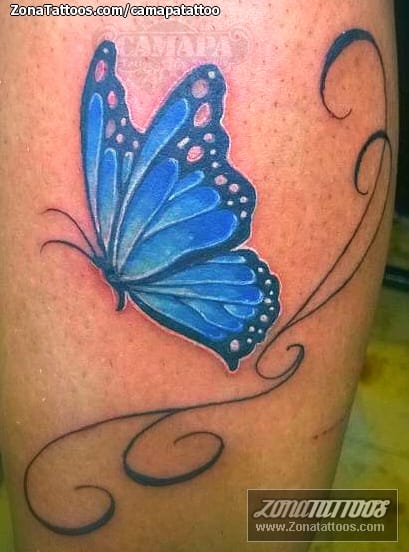 Foto de tatuaje Mariposas, Insectos, Filigranas