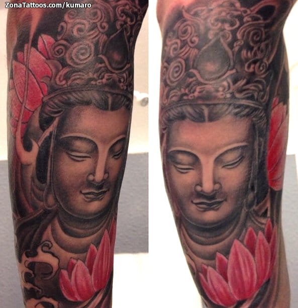 Tattoo photo Buddha, Lotus, Flowers