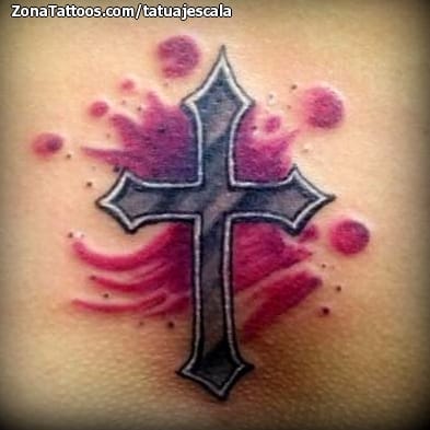 Foto de tatuaje Cruces, Acuarela, Religiosos