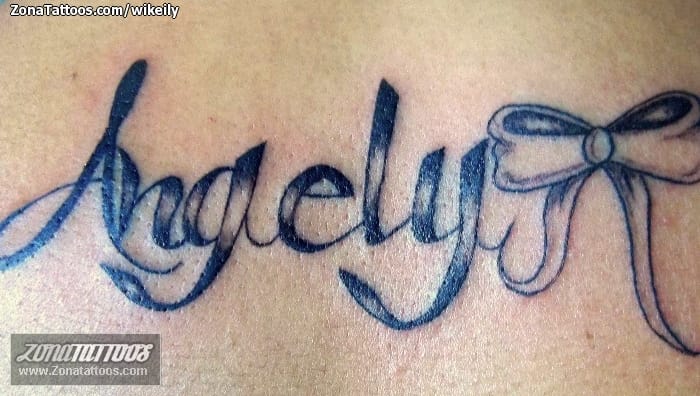 Foto de tatuaje Nombres, Lazos, Letras