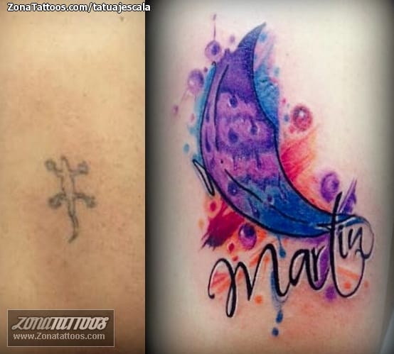 Foto de tatuaje Letras, Cover Up, Acuarela