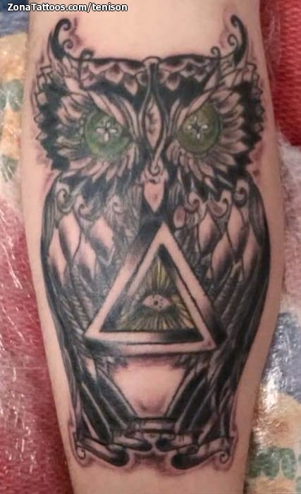 Tattoo photo Owls, Triangles, Birds