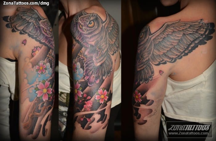 Foto de tatuaje Búhos, Aves, Animales