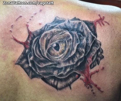 Tattoo photo Roses, Eyes, Blood