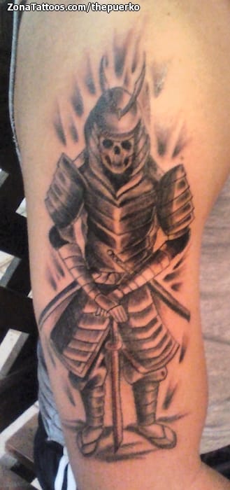 Foto de tatuaje Samurais, Esqueletos, Orientales