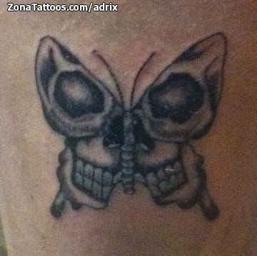 Tattoo photo Butterflies, Skulls