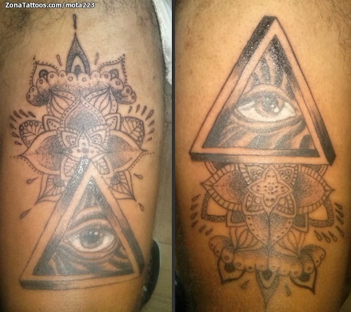 Foto de tatuaje Mándalas, Triángulos, Ojos