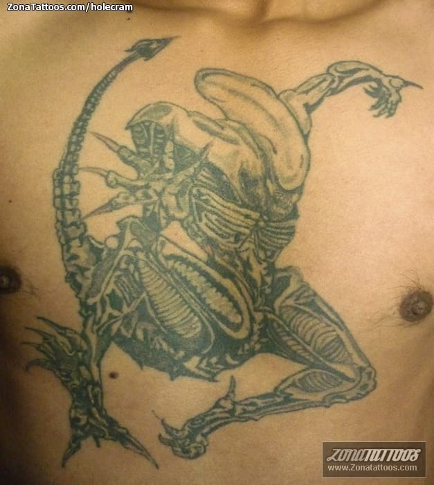 Tattoo photo Aliens, Chest, Movies