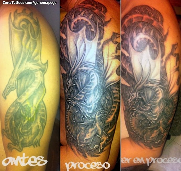 Tattoo photo Dragons, Fantasy, Cover Up