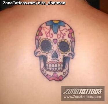 Foto de tatuaje Sugar Skull, Espalda