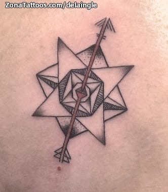 Foto de tatuaje Rosa de los vientos, Geométricos, Flechas