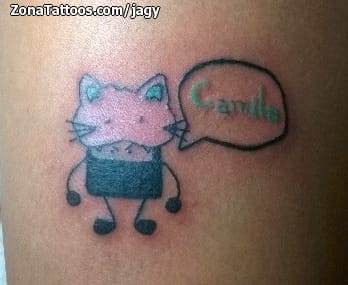 Tattoo photo Cats, Children's drawings