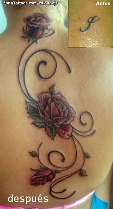 Foto de tatuaje Rosas, Cover Up, Flores