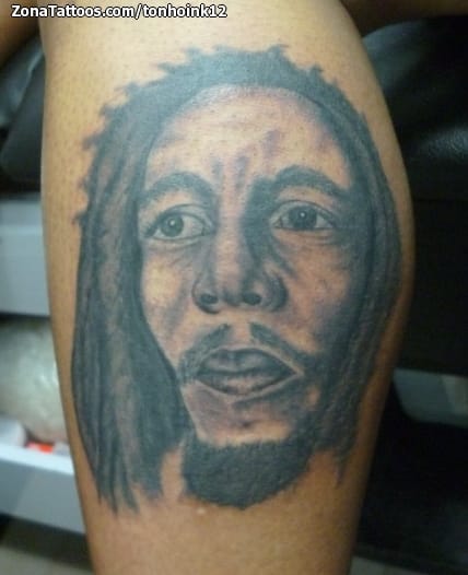 Tattoo photo Bob Marley, Faces