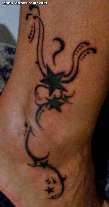 Tattoo photo Stars, Flourish, Ankle