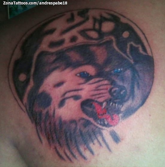 Tattoo photo Wolfs, Animals, Moons