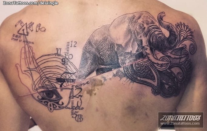 Tattoo photo Elephants, Ornaments, Animals