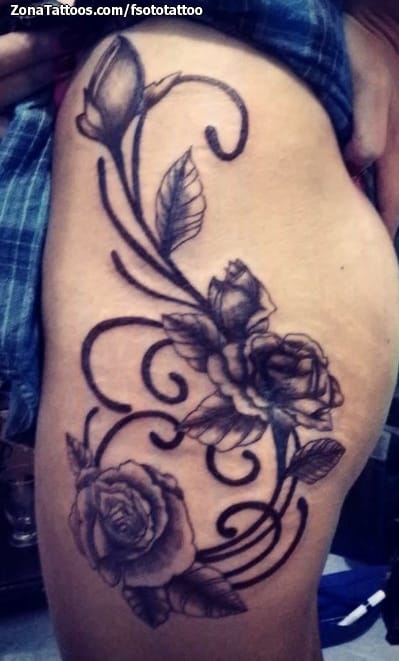 Tattoo photo Flowers, Roses, Flourish