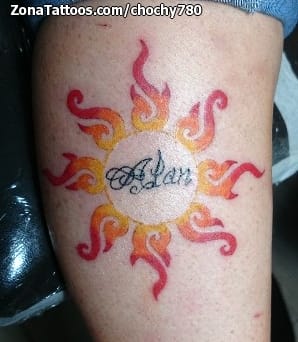 Tattoo photo Suns, Llamas, Fires