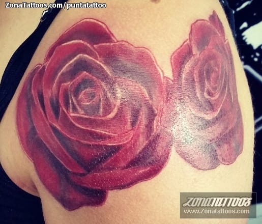 Tattoo photo Roses, Flowers, Shoulder