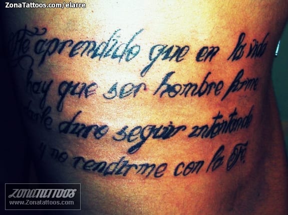 Foto de tatuaje Frases, Letras