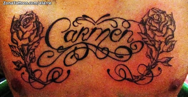 Foto de tatuaje Carmen, Nombres, Letras