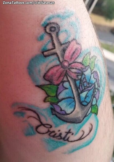 Tattoo photo Anchors, Waves, Ribbons