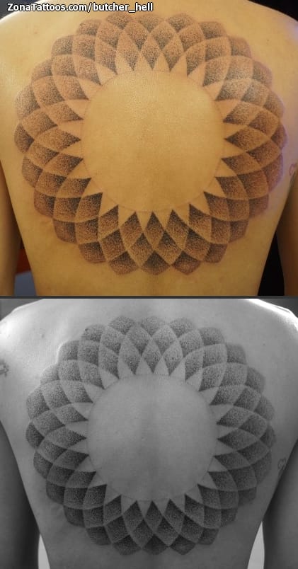 Tattoo photo Pointillism, Geometrics, Back