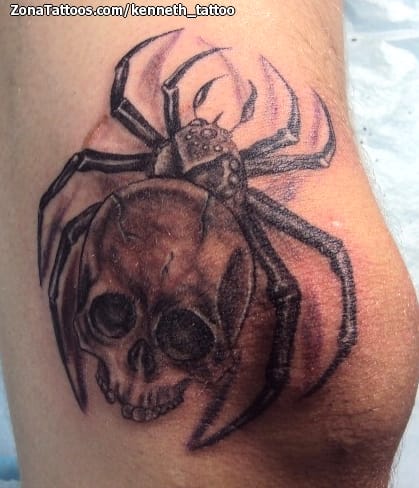 Tattoo photo Skulls, Spiders