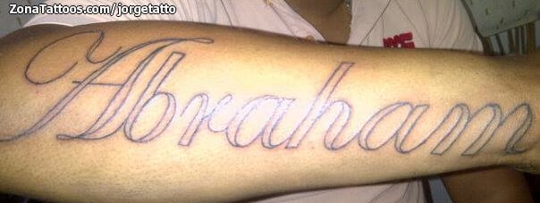 Tattoo photo Names, Abraham, Letters