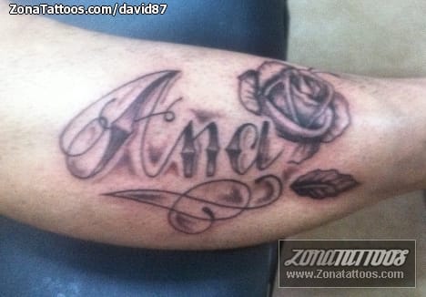 Tattoo photo Ana, Names, Roses