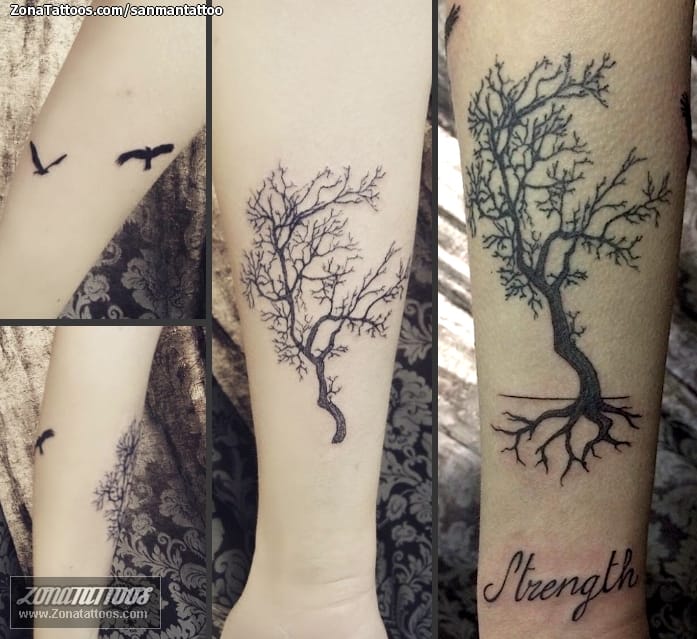 Tattoo photo Trees, Birds