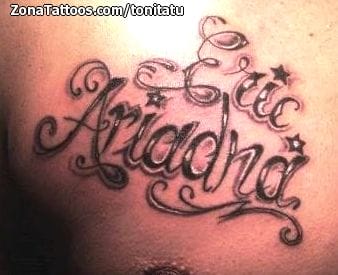 Foto de tatuaje Pecho, Nombres, Letras