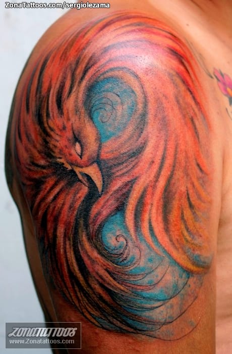 Foto de tatuaje Ave Fénix, Fantasía