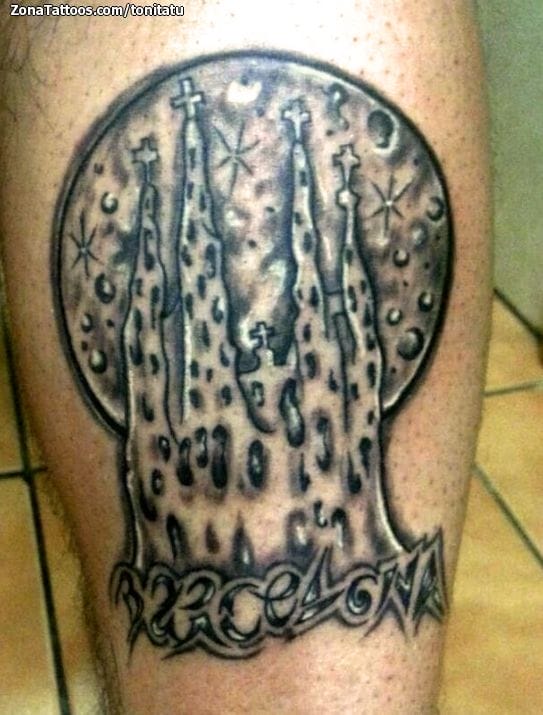 Tattoo photo Monuments, Moons, The Holy Family