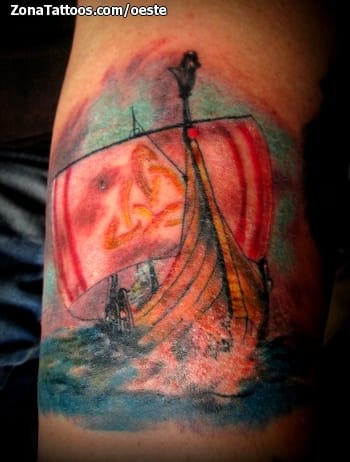 Foto de tatuaje Barcos, Vikingos