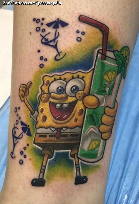 Foto de tatuaje Bob Esponja, Infantiles, Series de TV