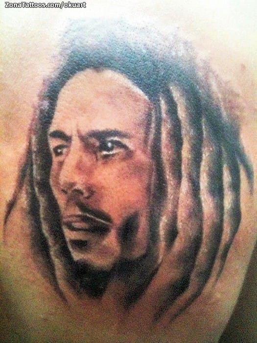 Foto de tatuaje Bob Marley, Retratos, Rostros