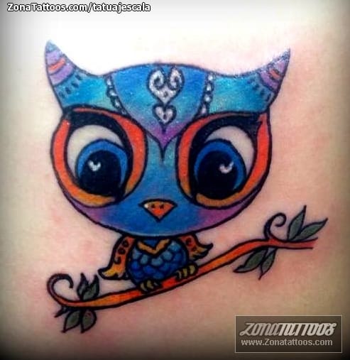 Tattoo photo Owls, Birds, Animals