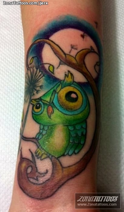 Foto de tatuaje Aves, Búhos, Animales