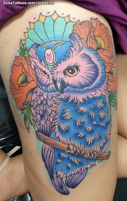 Foto de tatuaje Búhos, Aves, Animales