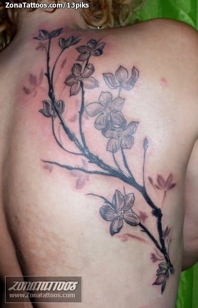 Tattoo photo Flowers, Cherry blossoms, Trees