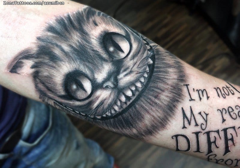 Foto de tatuaje Cheshire, Gatos, Cuentos