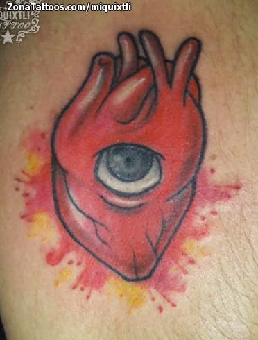 Tattoo photo Hearts, Eyes, Watercolor