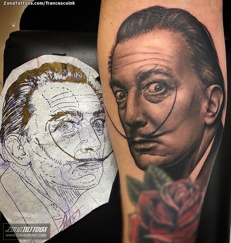 Tattoo photo Dalí, Faces, People